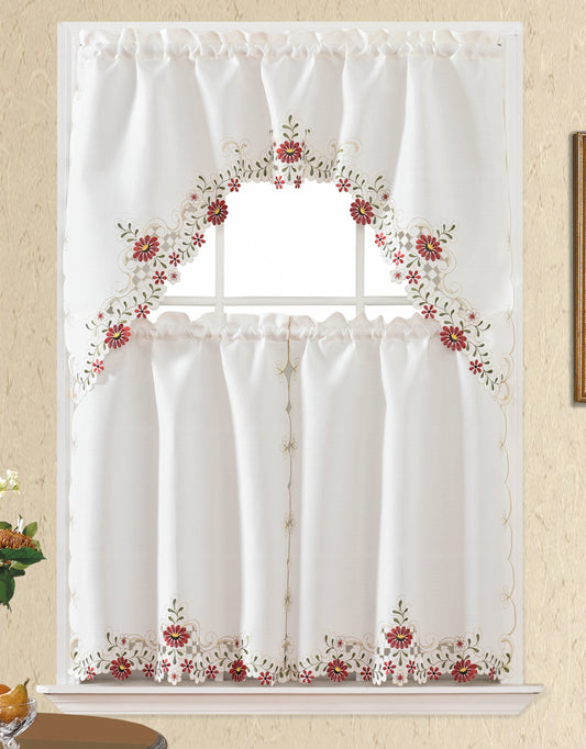 Bt373-Pink Polyester Kitchen Curtain