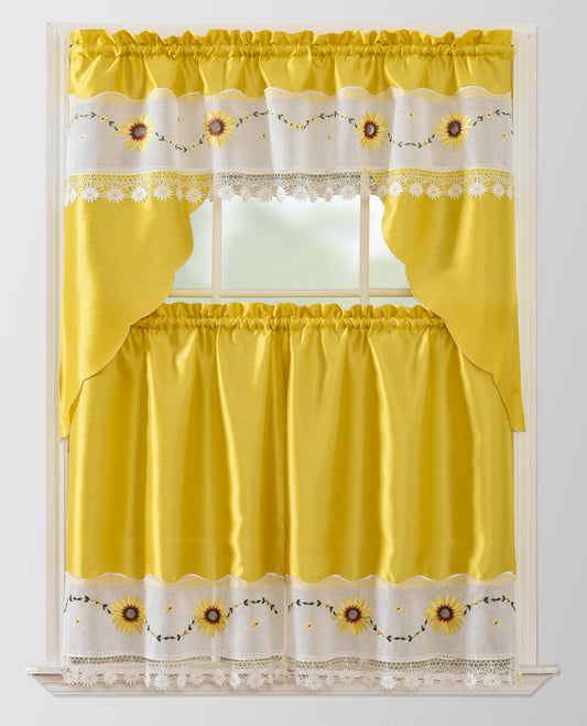 Bt461-Yellow Polyester Kitchen Curtain