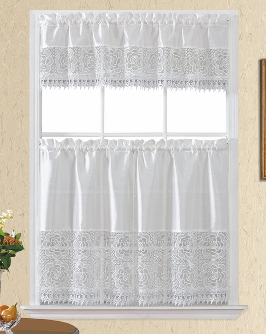 Bt487-White Polyester Kitchen Curtain