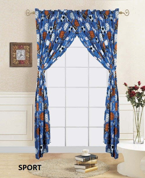 2Pc Window Curtain W/Tie Back 60*84