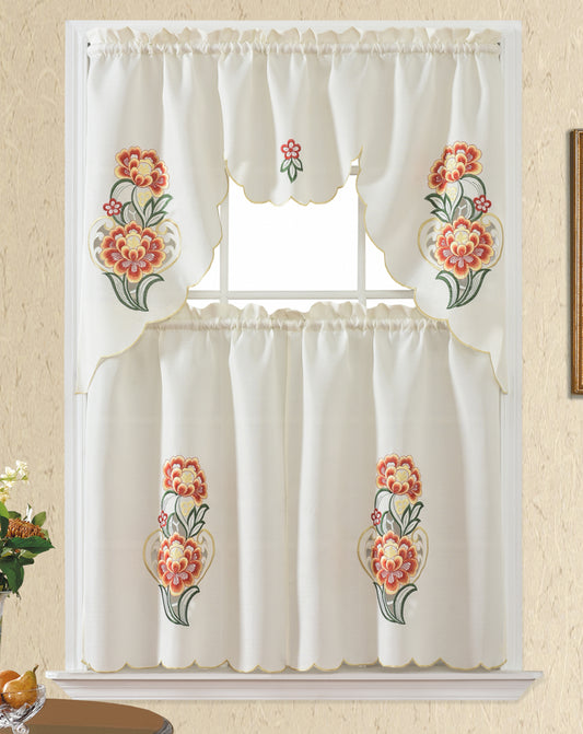 Bt471-Orange Polyester Kitchen Curtain