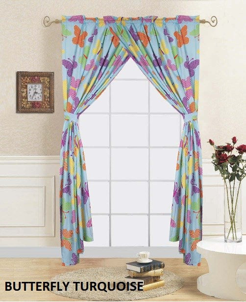 2Pc Window Curtain W/Tie Back 60*84