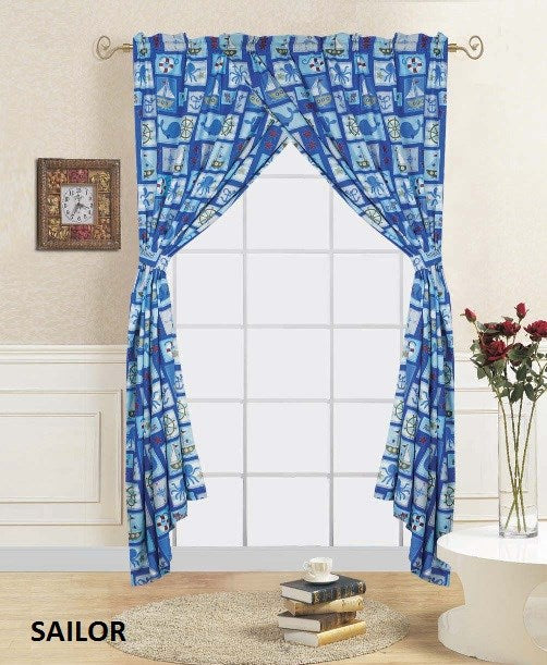 2Pc Window Curtain W/Tie Back 60*84