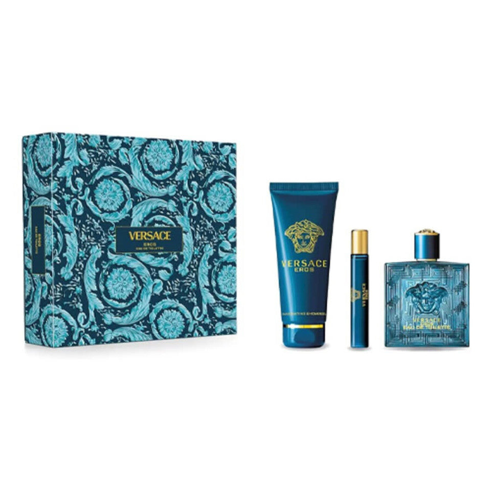 Versace - Eros 3Pc Set ( 3.4 Edt + 5.0 Sg + 0.17 Edt ) ( M )