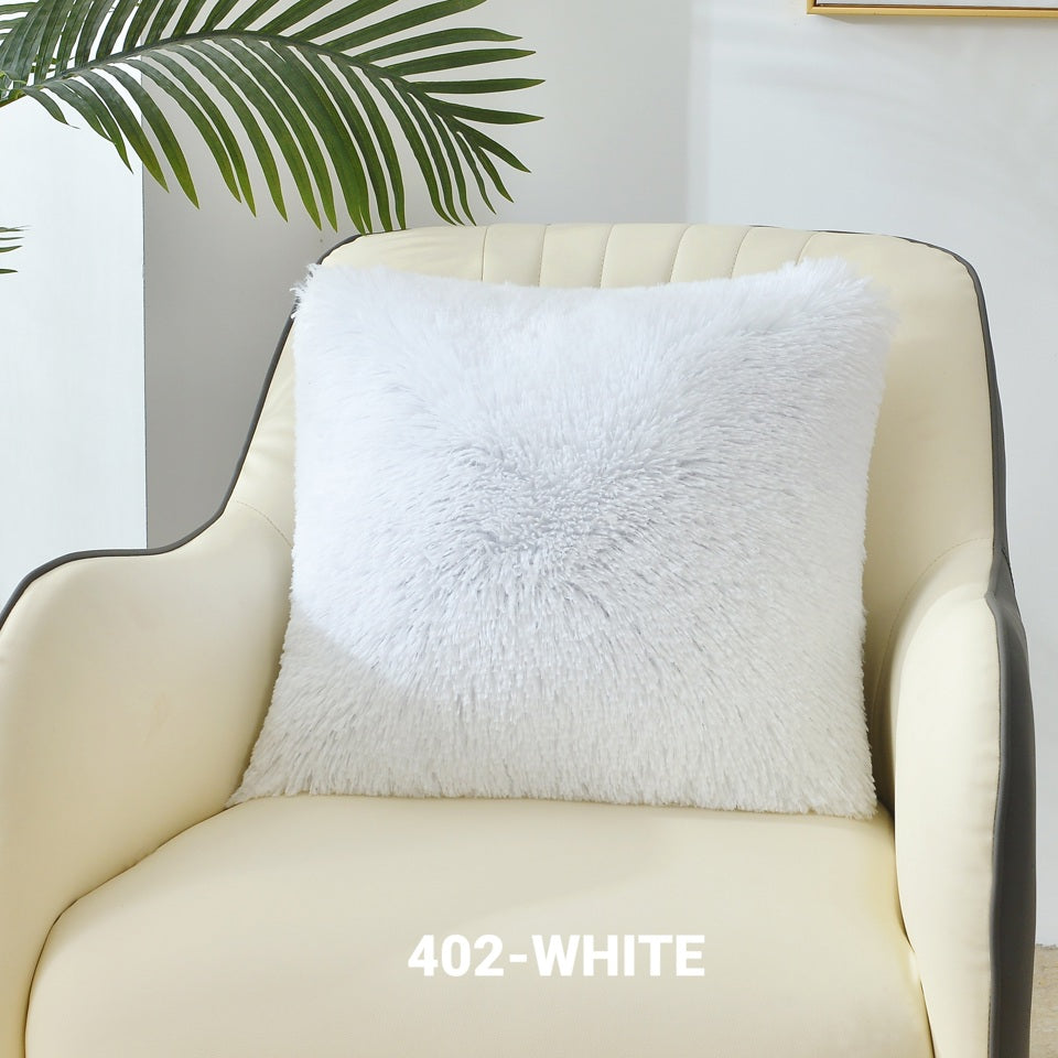 Plush Faux Fur Decorative Throw Pillow Shaggy Cushion Fluffy Soft Cushion 14" Square Throw