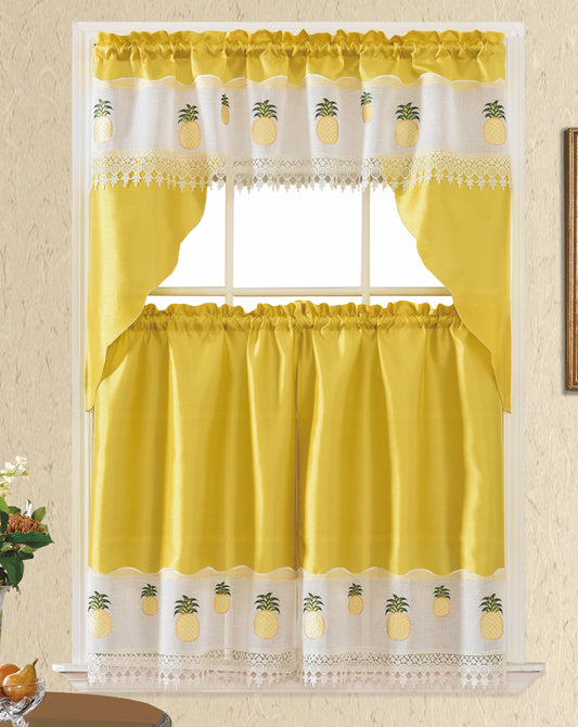 Bt401-Yellow Polyester Kitchen Curtain