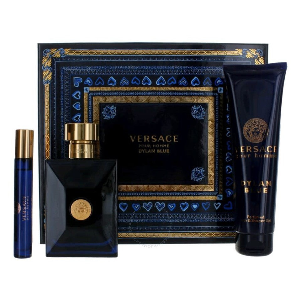 Versace - Dylan Blue ( 3.4 Edt 5.0 Sg, 10Ml Edt ) 3Pc Set ( M ) 3.4 Oz