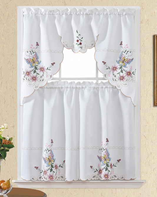 Bt509-White Polyester Kitchen Curtain