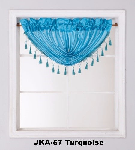 1Pc Waterfall Valance For Curtains & Drapes Rod Pocket Beaded Curtain Valence