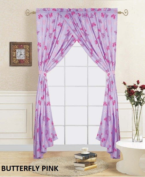 2Pc Window Curtain W/Tie Back 60*84