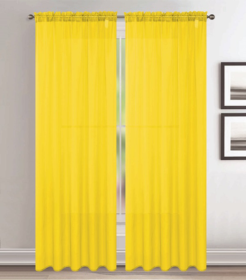 Solid Voile Rod Pocket Sheer Curtains For Bedroom Drapes Set Of 2 63" Curtains For Bedroom Panels Window Treatment Home Decor 63"