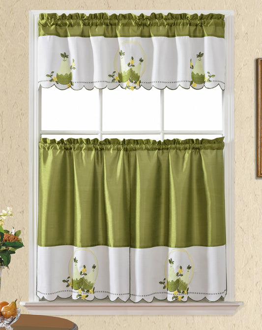 Bt482-Sage Polyester Kitchen Curtain