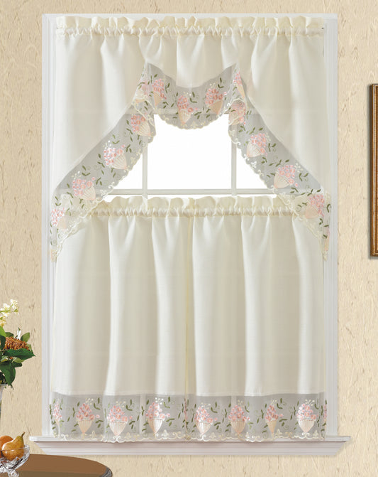Bt472-Beige Polyester Kitchen Curtain