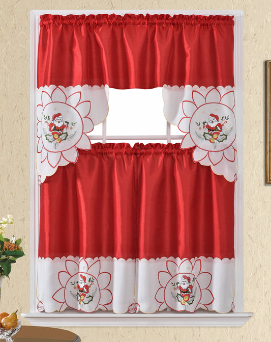 Bt480-Red Polyester Kitchen Curtain