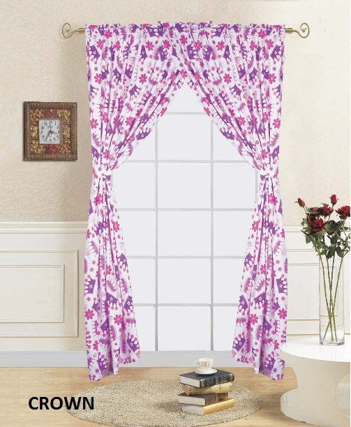 2Pc Window Curtain W/Tie Back 60*84