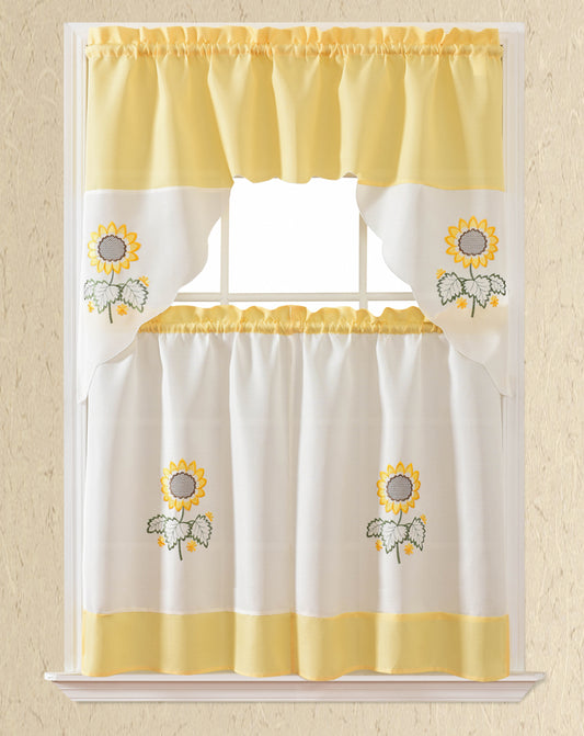 Bt546-Yellow Polyester Kitchen Curtain
