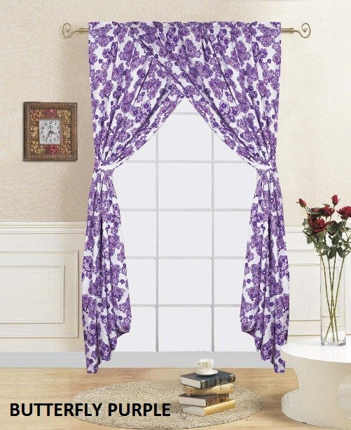 2Pc Window Curtain W/Tie Back 60*84