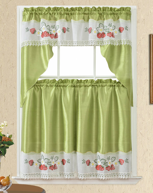 Bt464-Sage Polyester Kitchen Curtain