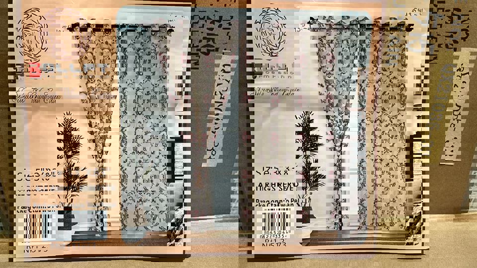 BOLLFT 84" 4354-4 CORTINA DE LA CHINITA JACQUARD WITH VALANCE 2PC CURTAIN SET