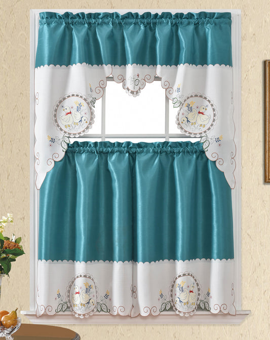 Bt516 Blue Kitchen Curtain