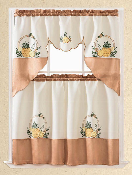 Bt414-Gold Polyester Kitchen Curtain