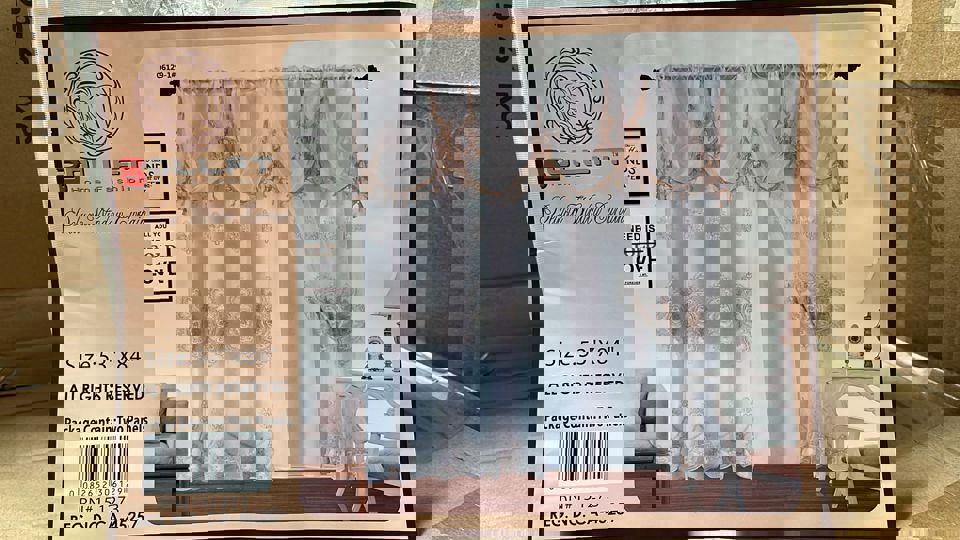 BOLLFT 84" 6129-1 CORTINA DE LA CHINITA JACQUARD WITH VALANCE 2PC CURTAIN SET