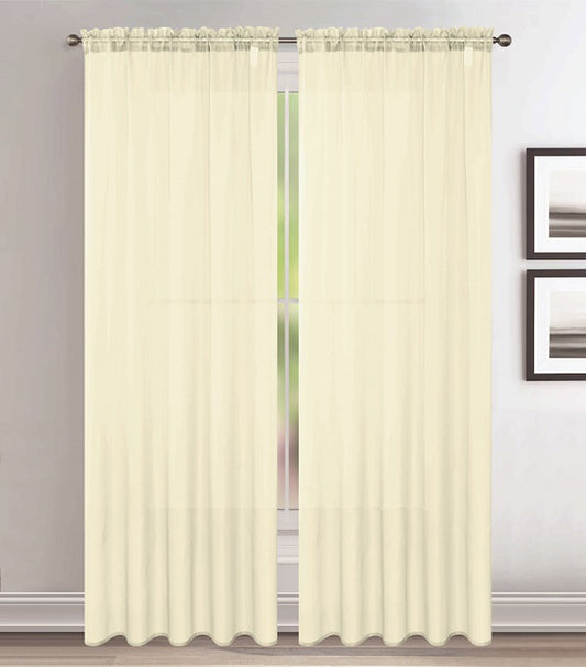 Solid Voile Rod Pocket Sheer Curtains For Bedroom Drapes Set Of 2 54" Curtains For Bedroom Panels Window Treatment Home Decor 54"