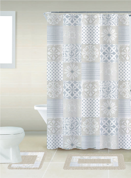 Bt674 15Pc Printed Bath Set