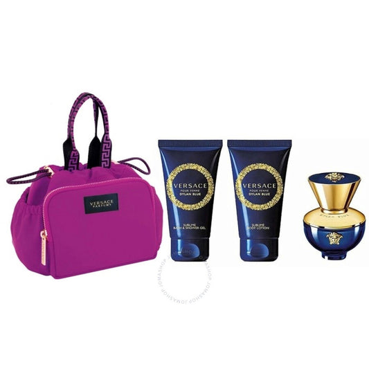 Versace - Dylan Blue 4Pc Set With Bag ( W ) 3.4 Oz