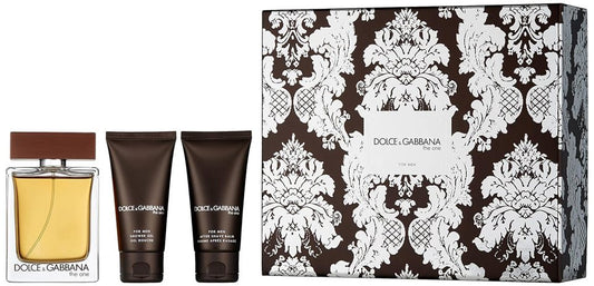 Dolce & Gabbana - The One 3Pc Set 3.3 Oz Edt + 1.6 Oz Aftershave + 1.6 Oz Shower Gel ( M ) Grey Box