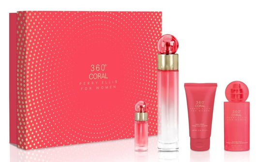 Perry Ellis - 360 Coral 4Pc Set ( W ) 3.4 Oz