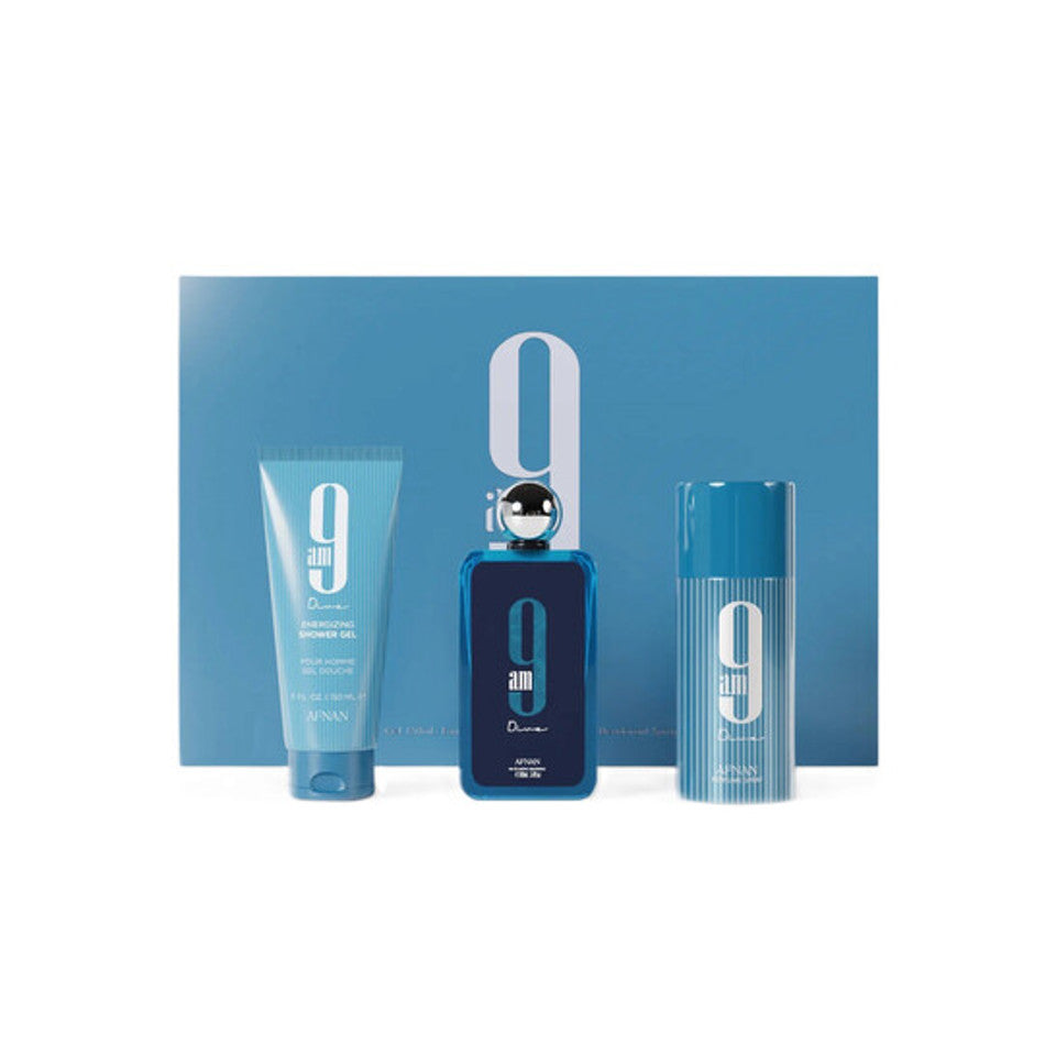 Afnan - 9 Am Dive 3Pc Set ( 3.4 Edp + 5.0 Sg + 5.0 Deo Spray ) ( W )