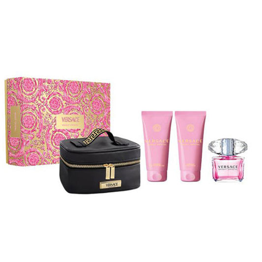 VERSACE - BRIGHT CRYSTAL 4PC SET ( 3.4 BL + 3.4 SG + 3.0 EDT + BAG ) ( W ) 3.0 OZ