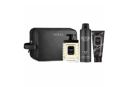 Guess - Uomo ( 3.4 Edt + 6.0 Deo + 3.4 Sg + Pouch ) 4Pc Set ( M ) 1.7 Oz