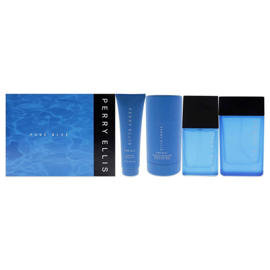 Perry Ellis - Pure Blue 4Pc Set ( M ) 3.4 Oz