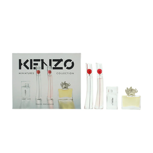 Kenzo - Mini Flower Poppy Bouquet 4Ml + Flower 4Ml +Jungle 5Ml + L'Eau 5M 4Pc Set ( W )