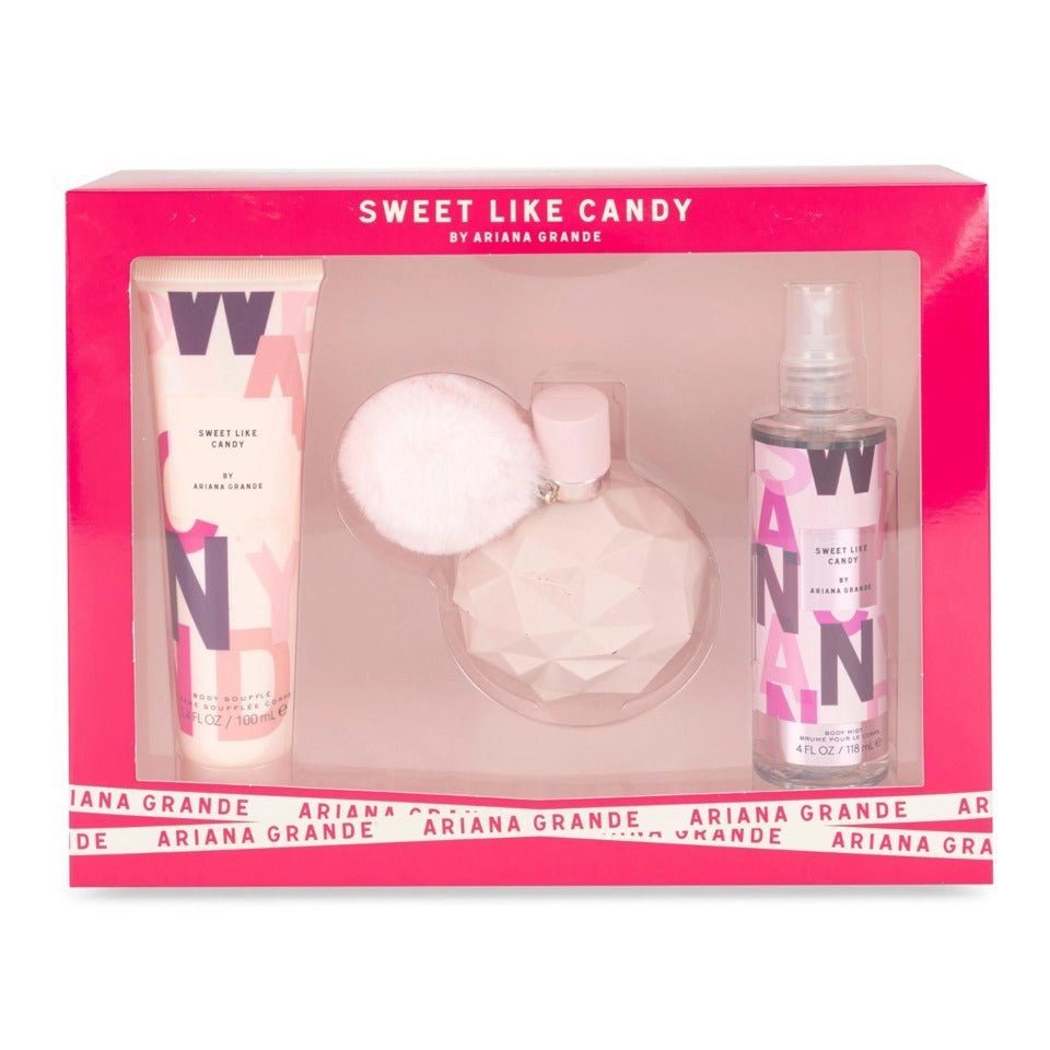 Ariana Grande - Sweet Like Candy 3Pc Set ( 3.4 Edp + 3.4 Body Souffle + 4.0 Body Mist ) ( W )