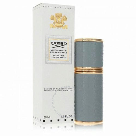 Creed - Leather Gold Tone Pocket Atomizer Grey ( M ) 1.7 Oz