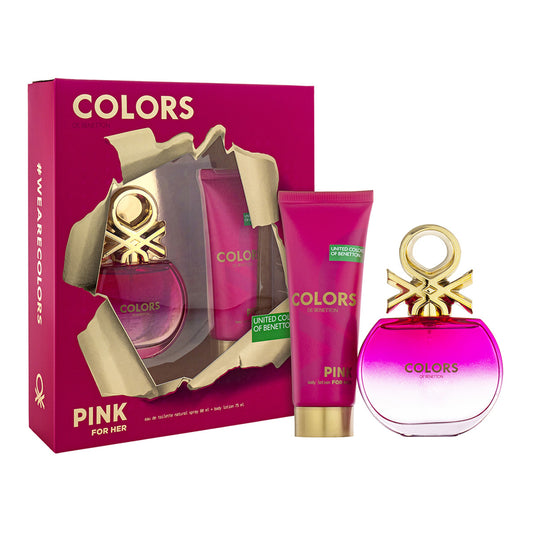 Benetton - Colors Pink 2Pc Set Edt Body Lotion 2.5 Oz ( W ) 3.7 Oz