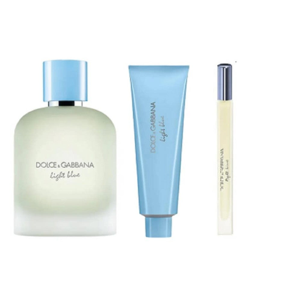 DOLCE & GABBANA - LIGHT BLUE 3PC SET ( 3.4 EDT + 1.7 SG + 10ML EDT ) ( M )