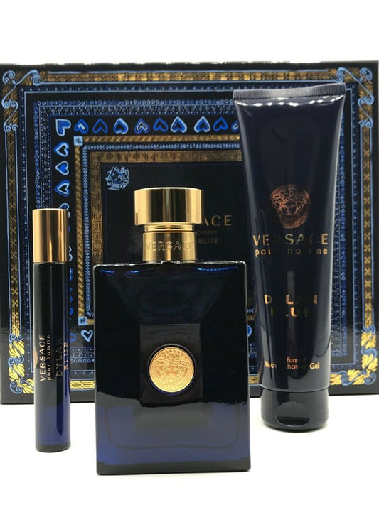 Versace - Dylan Blue 3Pc Set Hard Box ( M ) 3.4 Oz