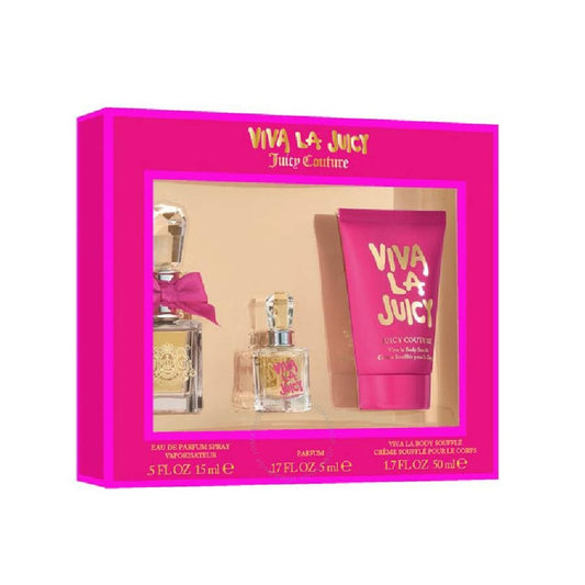 Juicy Couture - Viva La Juicy ( 0.5 Edp, 0.17 Parfum, 1.7 Body Souffle ) 3Pc Set W/Souffle ( W )