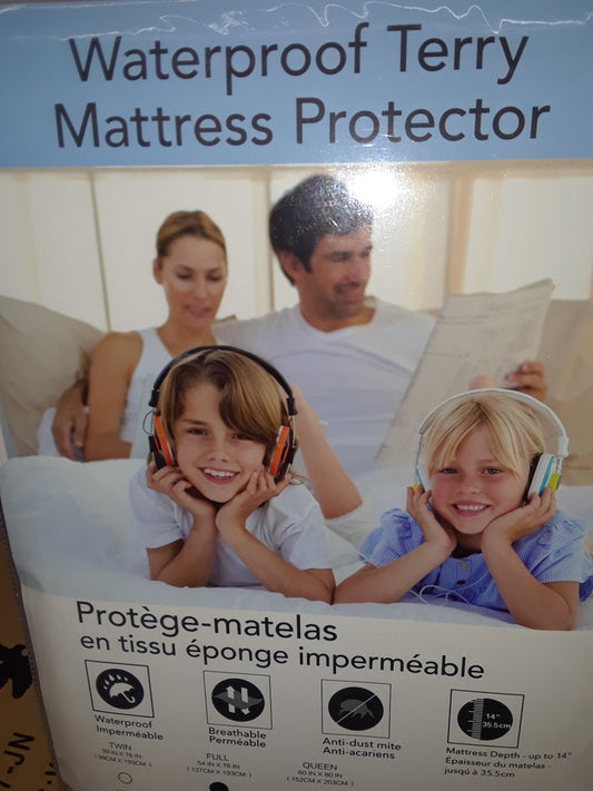 107-F WATERPROOF TERRY MATTRESS PROTECTOR SET FULL