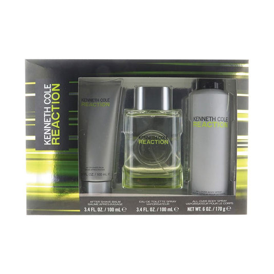Kenneth Cole - Reaction ( 3.4 Edt, 3.4 As Balm, 6.0 Deo Spray ) 3Pc Set ( M ) 3.4 Oz