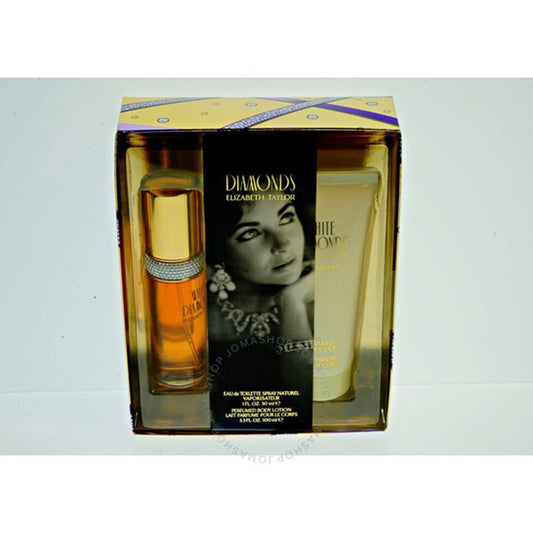 Elizabeth Taylor - White Diamonds ( 1.0 Edt + 3.3 Bl ) 2Pc Set ( W ) 3.4 Oz