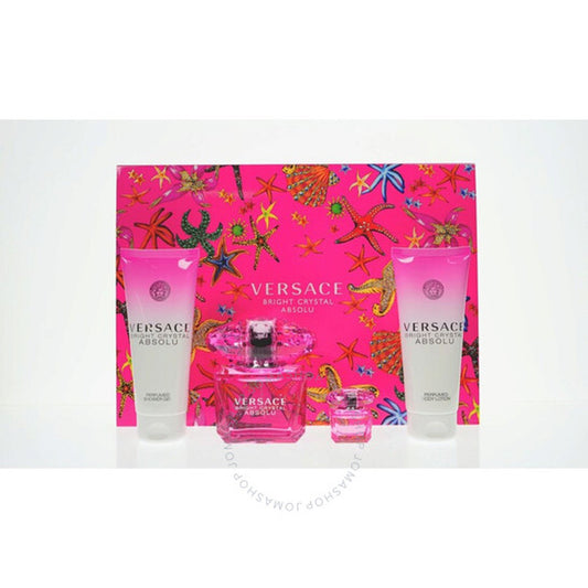 Versace - Bright Crystal Absolute 4Pc Set S/G, B/L, 10 Ml ( W ) 3.0 Oz