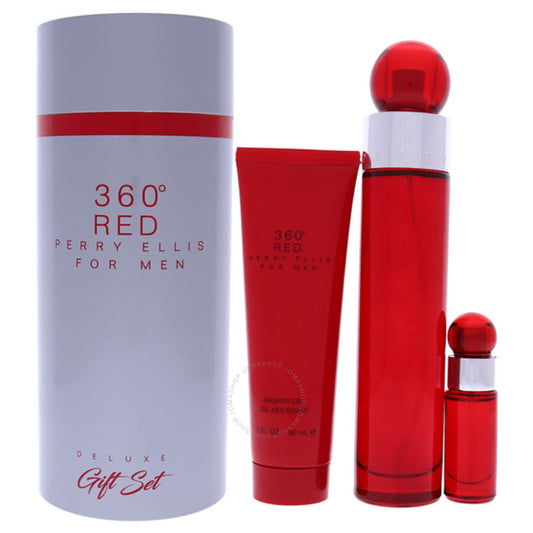 Perry Ellis - 360 Red ( 3.4 Edt, 3.0 Sg, 7.5Ml Edt ) 3Pc Set ( M )