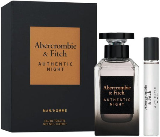 ABERCROMBIE & FITCH - AUTHENTIC NIGHT 2PC SET ( M ) 3.4 OZ