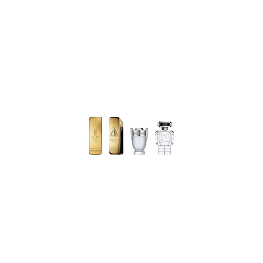 Paco Rabanne - One Million 0.17 Oz Edt   + One Million Elixir 0.17 Oz  Parfum Intense + Invictus 0.17 Oz Edt + Phantom 0.17 Oz Edt 4Pc Set Edp ( M ) 3.4 Oz
